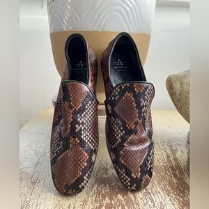 Aquatalia faux snakeskin leather loafers. Shoes made in Italy by Aquatalia.